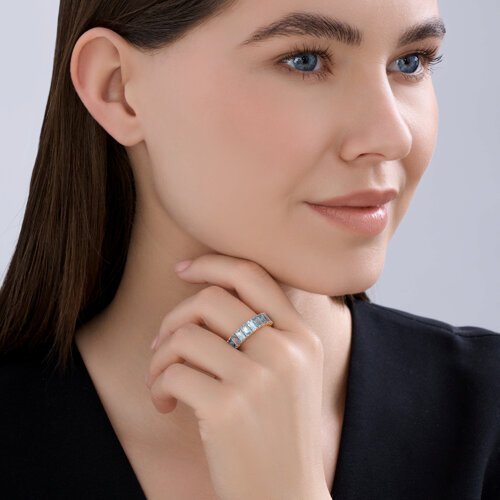 Кольцо золотое пробы 585 с топазом (Арт.717272)