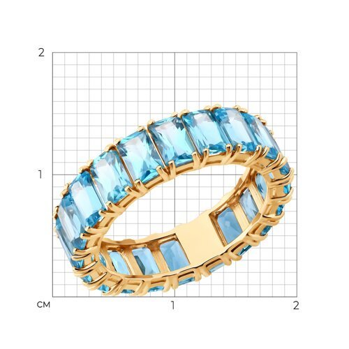 Кольцо золотое пробы 585 с топазом (Арт.717272)