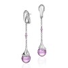 Серьги из белого золота с аметистом и бриллиантами «Symphony Drop» Estet (арт.01С6210166-8)
