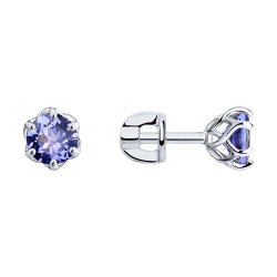 Серьги из белого золота с танзанитами (Арт.6024099)