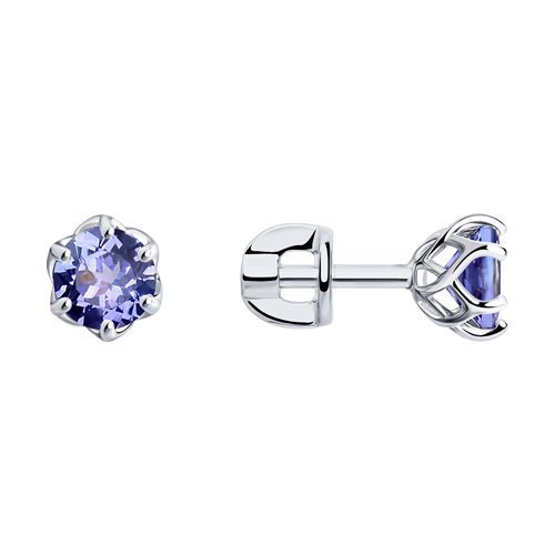 Серьги из белого золота с танзанитами (Арт.6024099)