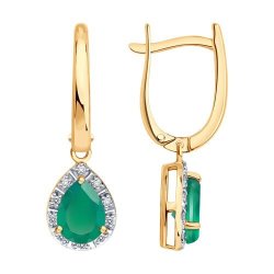 Серьги золотые пробы 585 с агатом (Арт.72-00520) Серьги золотые пробы 585 с агатом (Арт.72-00520)