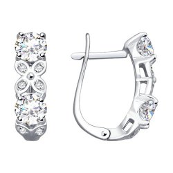 Серьги из серебра с фианитами (Арт.94022709)