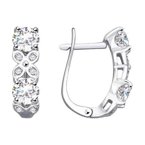 Серьги из серебра с фианитами (Арт.94022709)