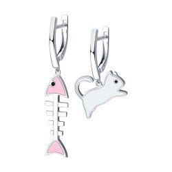 Серьги из серебра с эмалью (Арт.94024033)