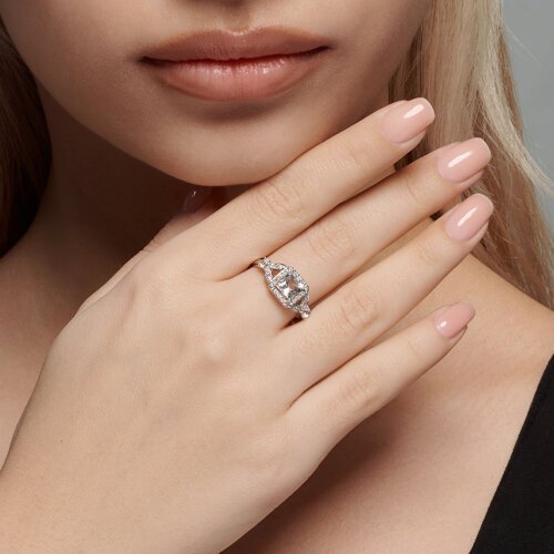 Кольцо золотое пробы 585 с горным хрусталем (Арт.71-00295-3)