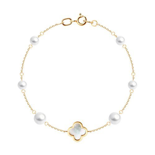 Браслет золотой пробы 585 с миксом камней (Арт.795073)