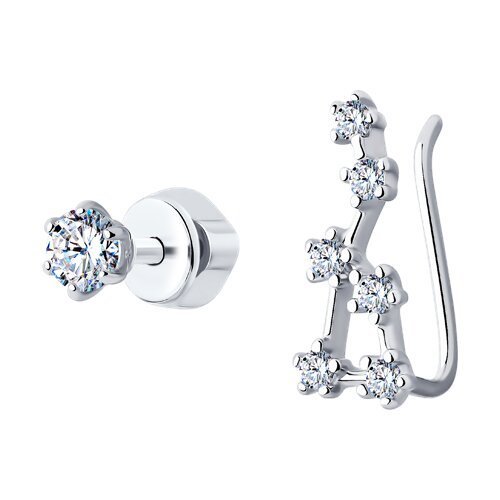 Серьги из серебра с фианитами (Арт.94025895)