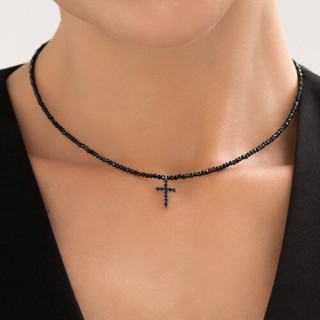 Колье из серебра 925 с шпинелью и фианитами «Noir Faith» SOKOLOV (арт.83070063)