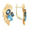 Серьги золотые пробы 585 с миксом камней (Арт.725127)
