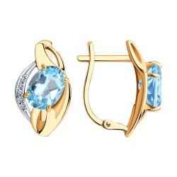 Серьги золотые пробы 585 с топазом (Арт.727082)