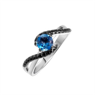 Кольцо с топазом «Spring Wave» серебро 925 Fresh Jewelry (арт.CZ-R00935-X-WB-LB-X-B)