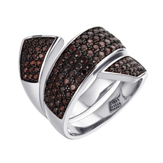 Кольцо серебряное с фианитами «Brown Fresh» Fresh Jewelry (арт.CZ-R02523-X-WB-X-X-BR)