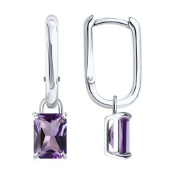 Серьги из серебра с аметистами (Арт.92023255)