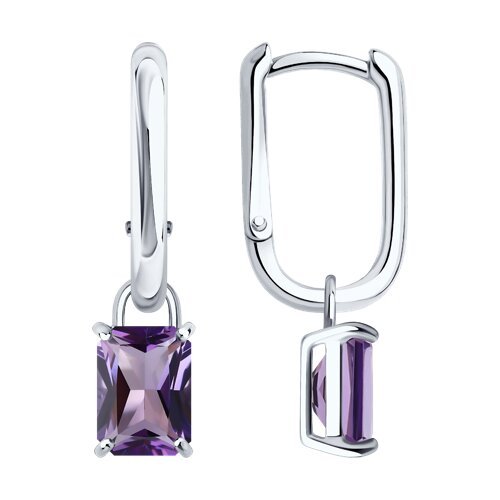 Серьги из серебра с аметистами (Арт.92023255)
