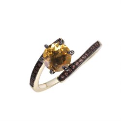 Кольцо из серебра с цитрином (Арт.mp-r00013-x-lb-ys-x-br)