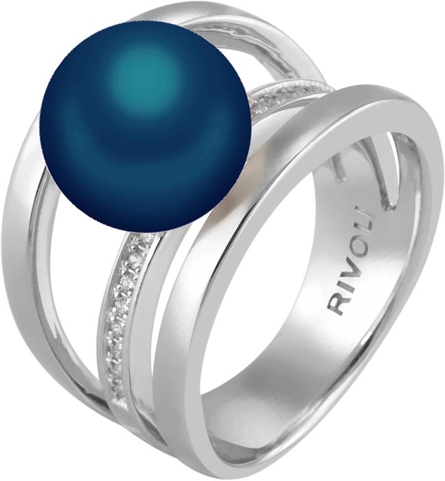 Кольцо из серебра с жемчугом и куб. цирконием (Арт.ahr-1-10-22-s)