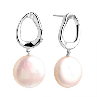 Серьги серебряные с жемчугом «Baroque Charm» Fresh Jewelry (арт.PI-E423-16-X-W-PN-X-X)