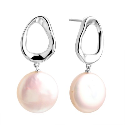 Серьги серебряные с жемчугом «Baroque Charm» Fresh Jewelry (арт.PI-E423-16-X-W-PN-X-X)