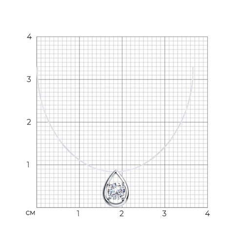 Колье из серебра с фианитом (Арт.94070646)