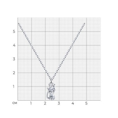 Колье из серебра с фианитами «Сияющий Котёнок» Соколов (арт.9407)