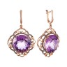 Серьги золотые с аметистом и бриллиантами «Империя сирени» Myjewels (арт.E01415)