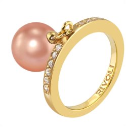 Кольцо из серебра с жемчугом и кристаллом swarovski (Арт.zar-14-10-14-g)