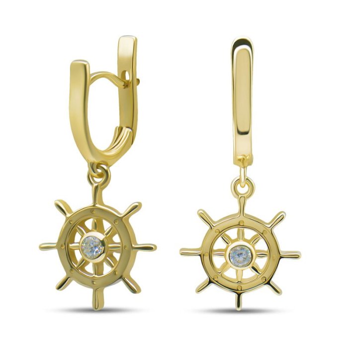 Серьги Серебряные крылья (Арт.22wsgp-113_kubcirkonii)