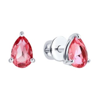 Серьги из серебра с кристаллами «Розовая Груша» SOKOLOV (арт.94-122-00210-2)