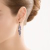 Серьги белое золото с аметистом и черным сапфиром «Ночная Орхидея» BRONLI (арт.ER-30519A_SR_BSA_AM_WG)