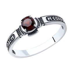 Кольцо из серебра с гранатом (Арт.95-310-00975-1)