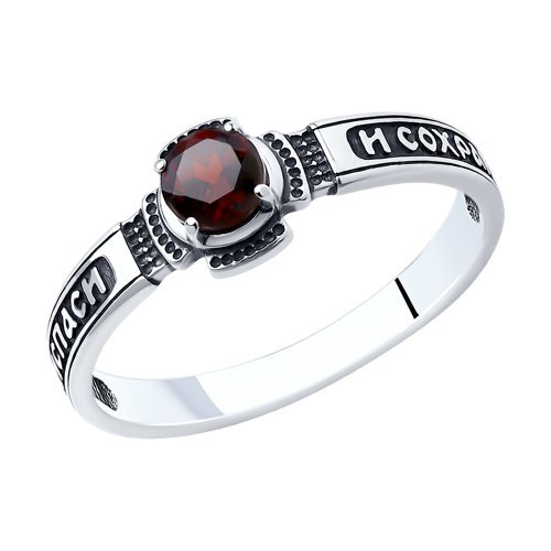 Кольцо из серебра с гранатом (Арт.95-310-00975-1)