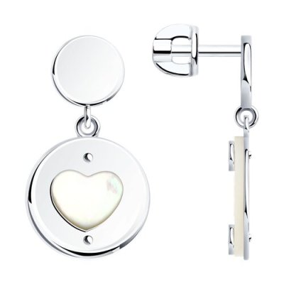 Серьги из серебра с перламутром (Арт.83020287)