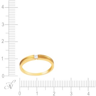 Кольцо золотое с бриллиантом «Линия Света» JVGold (арт.EZDR-D03873L_YG)