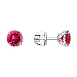 Серьги из серебра с корундами (Арт.84020037)