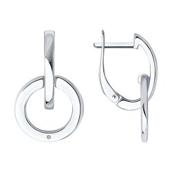 Серьги из серебра с бриллиантами (Арт.87020035)