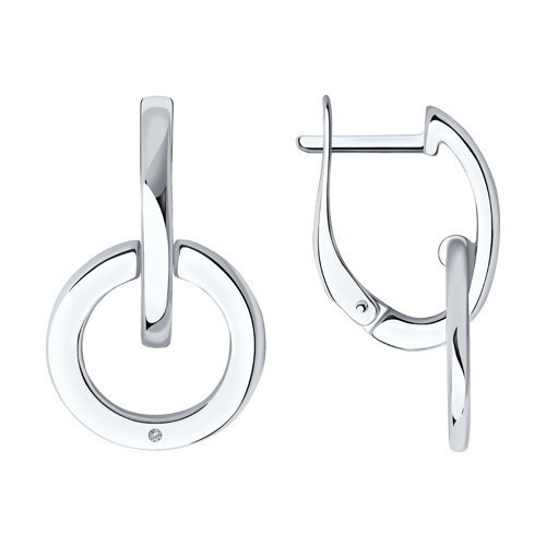 Серьги из серебра с бриллиантами (Арт.87020035)
