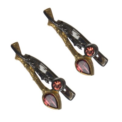 Серебряные серьги BEAVERS с гранатом 2116g_ox