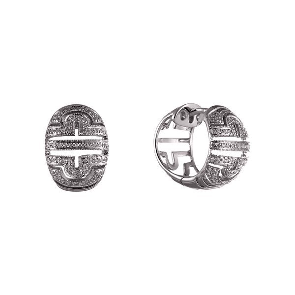 Серьги из белого золота с бриллиантом (Арт.me33553_wg)