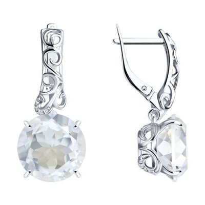 Серьги серебряные с горным хрусталем «Лунный Вальс» SOKOLOV (арт.92020645)