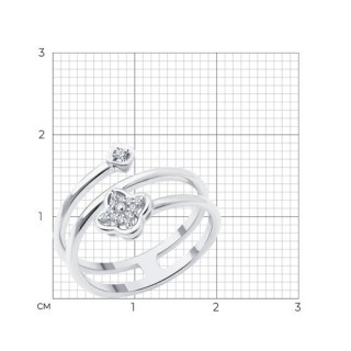 Кольцо из белого золота с бриллиантами «Белая Орхидея» Соколов (арт.1012657-3)