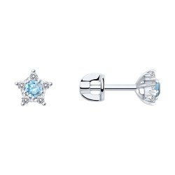 Серьги из серебра с топазами и фианитами (Арт.92022422)