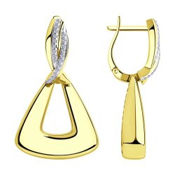 Серьги из желтого золота с бриллиантами (Арт.1021619-2)