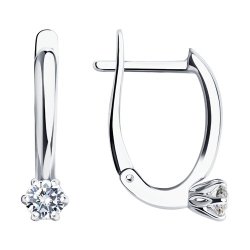 Серьги из белого золота с бриллиантами (Арт.1021858-3)