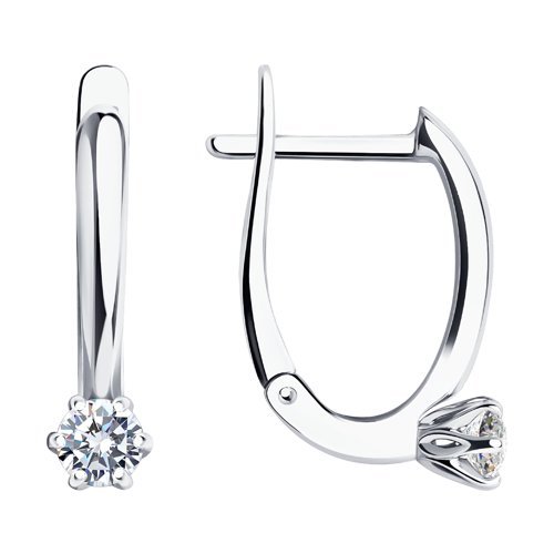 Серьги из белого золота с бриллиантами (Арт.1021858-3)