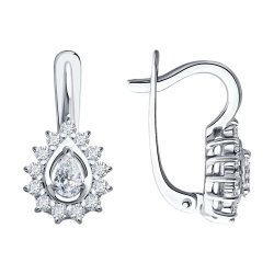 Серьги из белого золота с бриллиантами (Арт.1022208-3)
