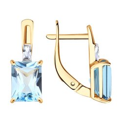 Серьги золотые пробы 375 с топазом (Арт.31-320-01552-1)
