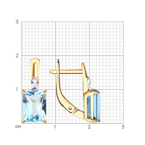 Серьги золотые пробы 375 с топазом (Арт.31-320-01552-1)