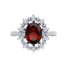 Кольцо из серебра с гранатом и фианитами (Арт.94-310-02042-2)
