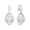 Серьги из белого золота с бриллиантами и изумрудами «Emerald Vision» JVG (арт.SR17)